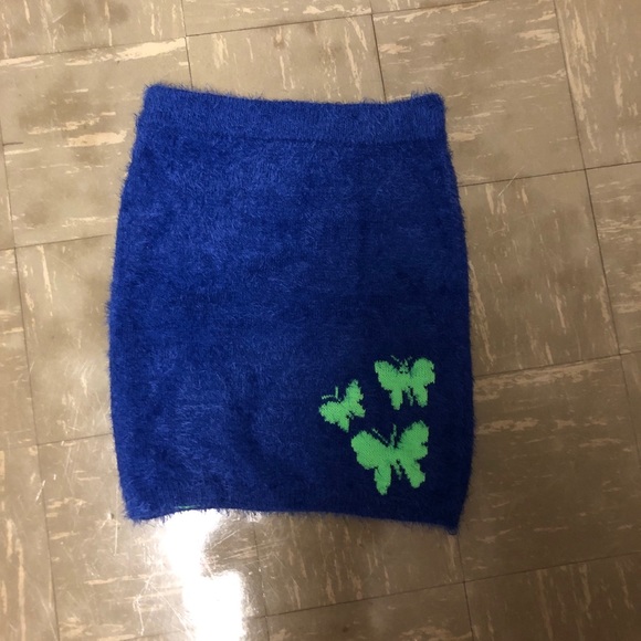 Delias X Dollskill Blue Fuzzy Butterfly Skirt - Picture 2 of 4
